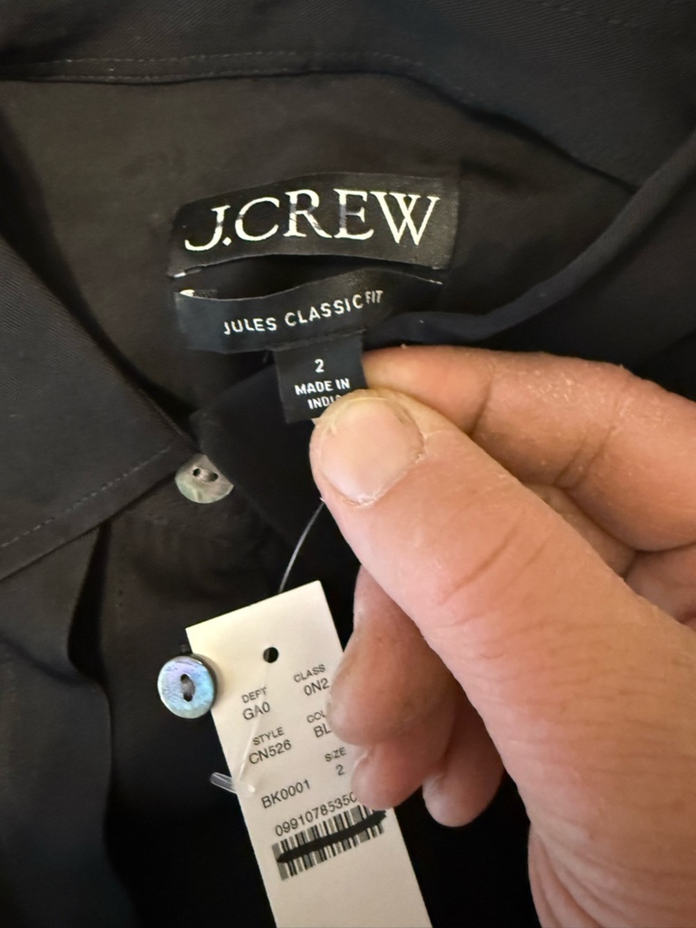 J. Crew Jules Women’s Classic-Fit Long Sleeve Soft Viscose Blouse  NWT 2 Black - Picture 5 of 10